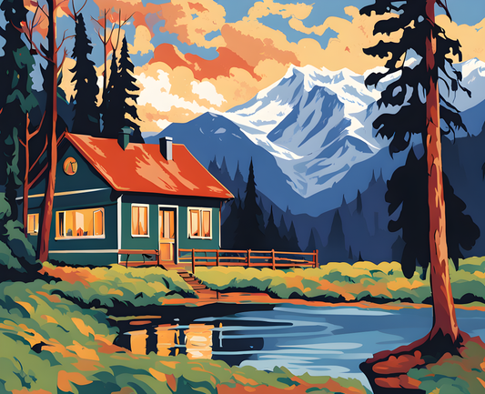 An Alpine Lodge (1) - Van-Go Paint-By-Number Kit