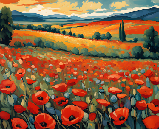 Poppy Field (1) - Van-Go Paint-By-Number Kit