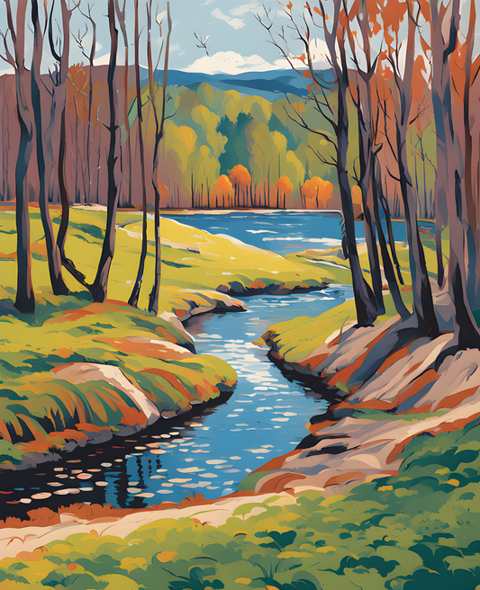 A Creek in Spring (1) - Van-Go Paint-By-Number Kit