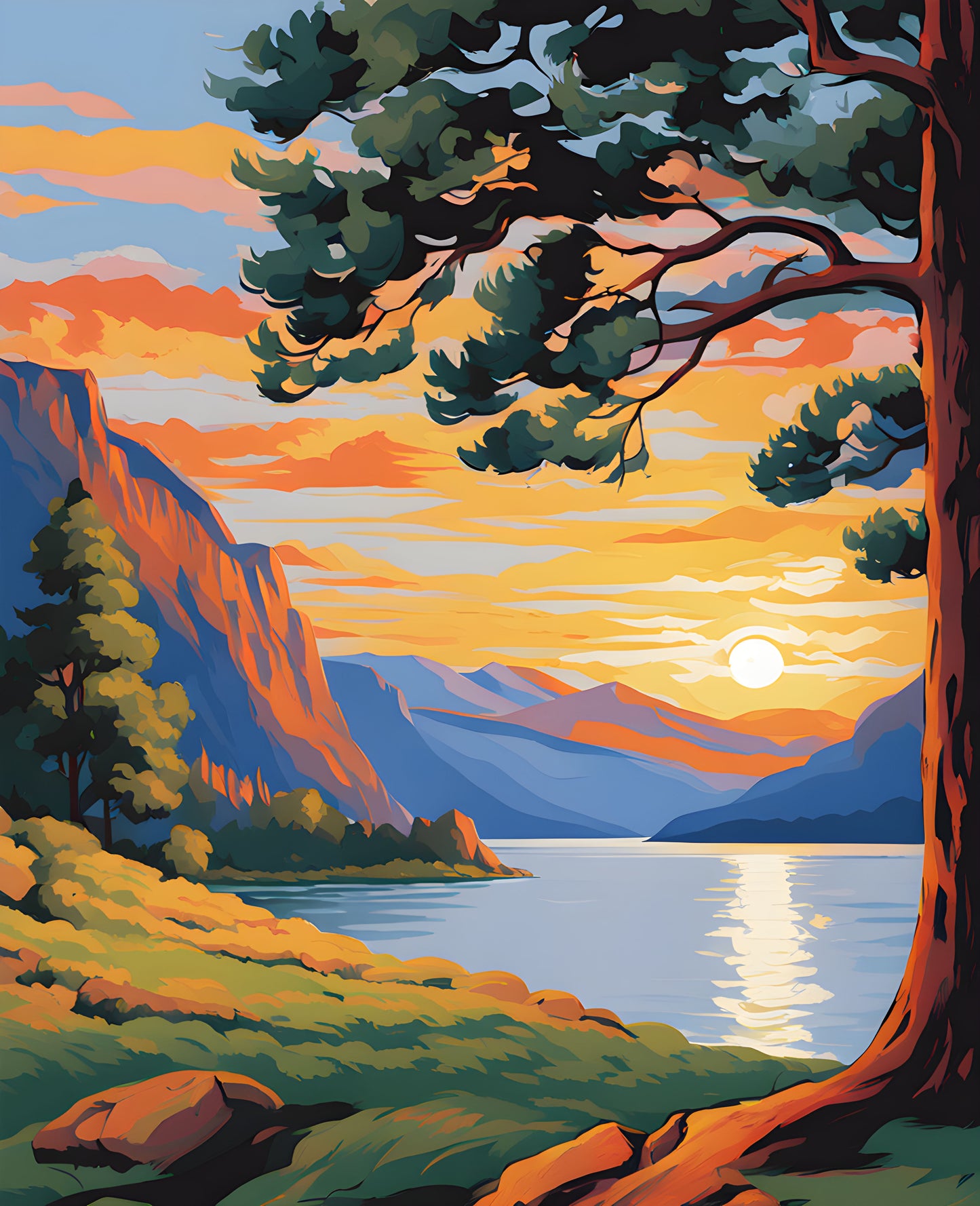A Fjord Landscape (1) - Van-Go Paint-By-Number Kit