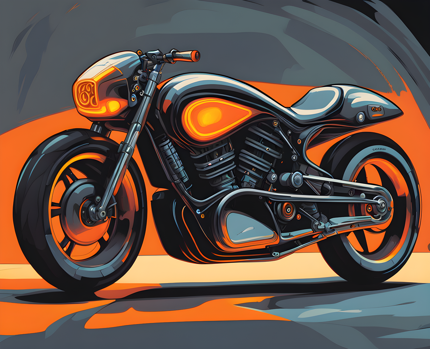 Futuristic Motorcycle (1) - Van-Go Paint-By-Number Kit