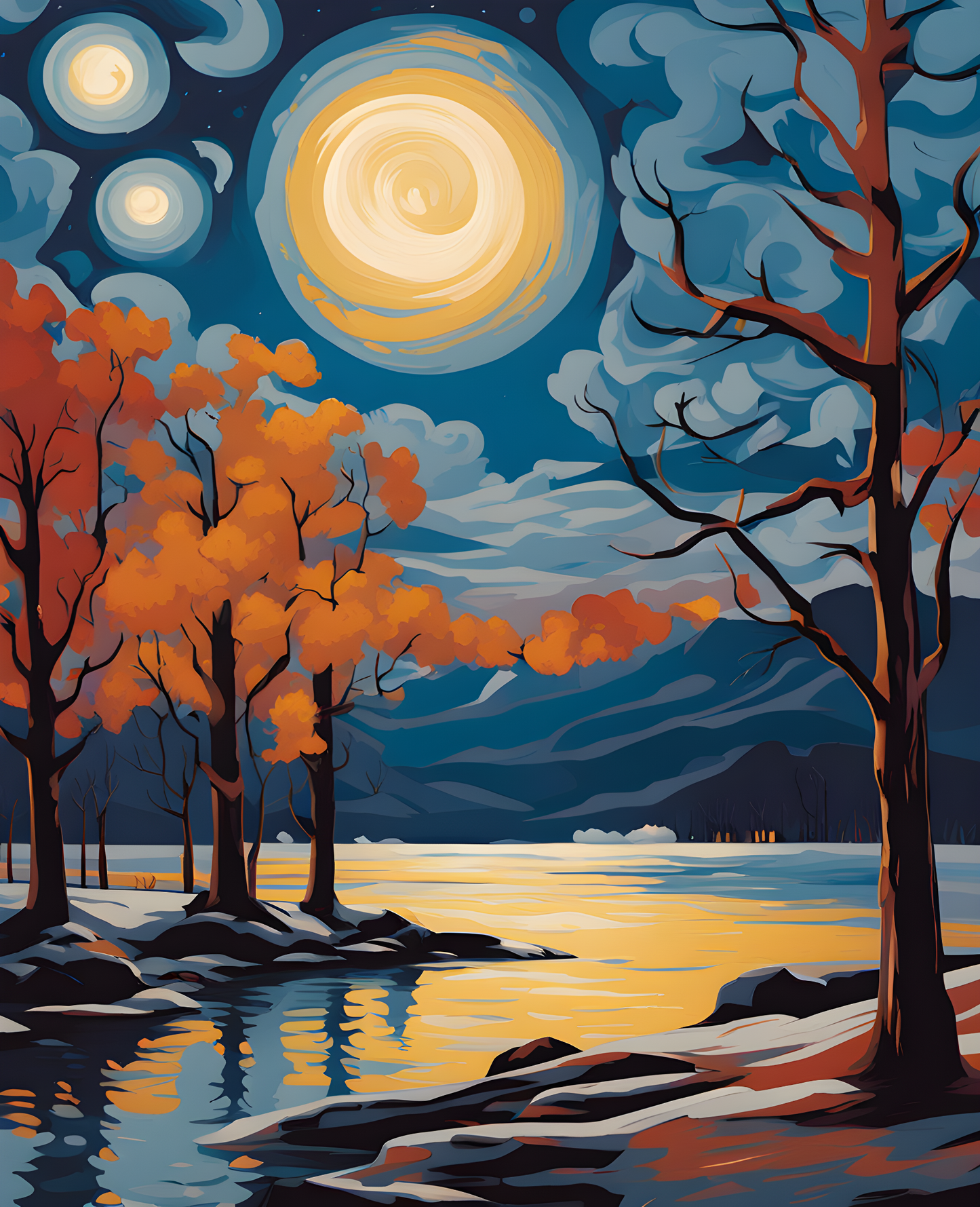 A Moonlit Landscape (3) - Van-Go Paint-By-Number Kit