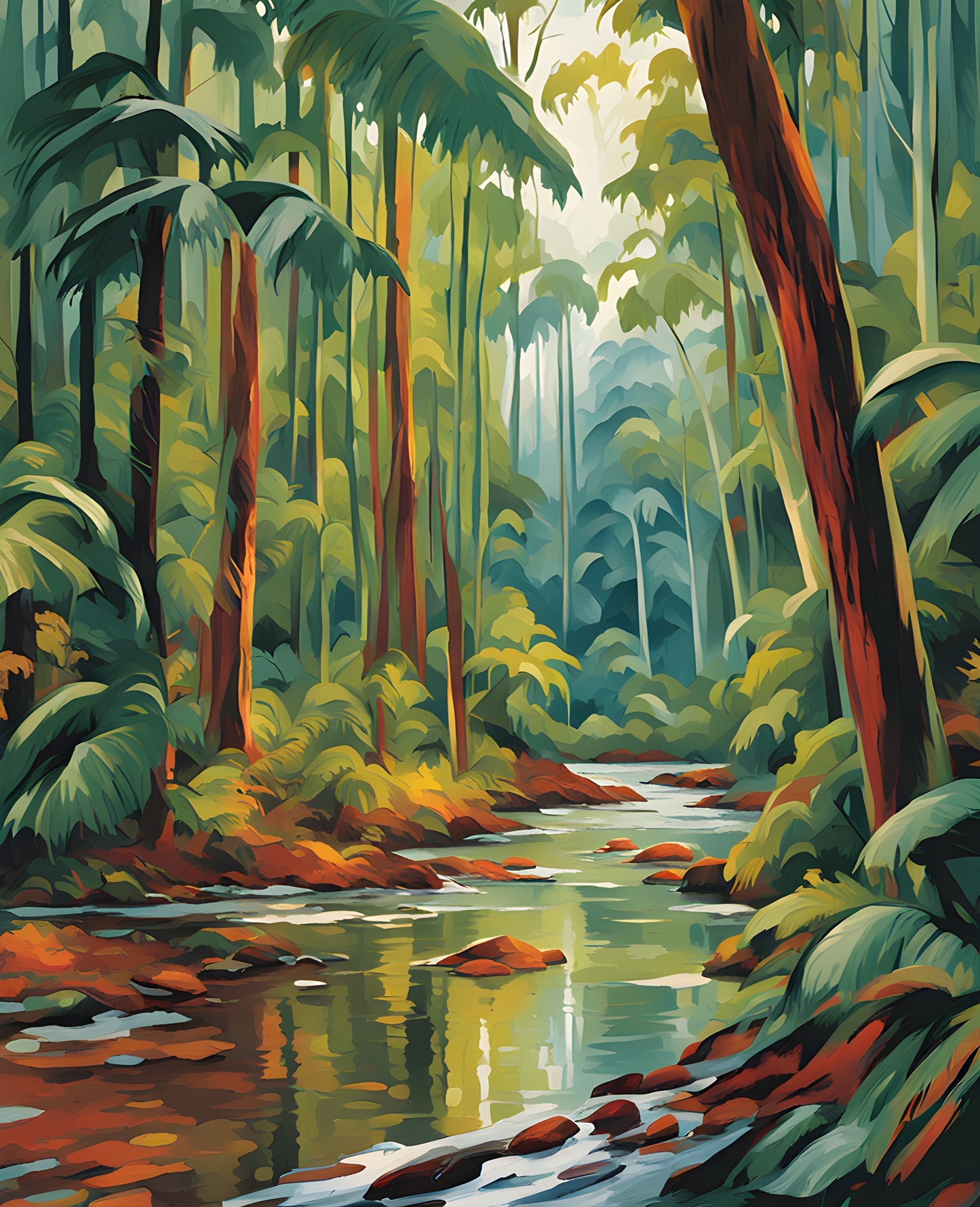 Brazil Collection OD (10) - Amazon Rainforest Painting - Van-Go Paint-By-Number Kit