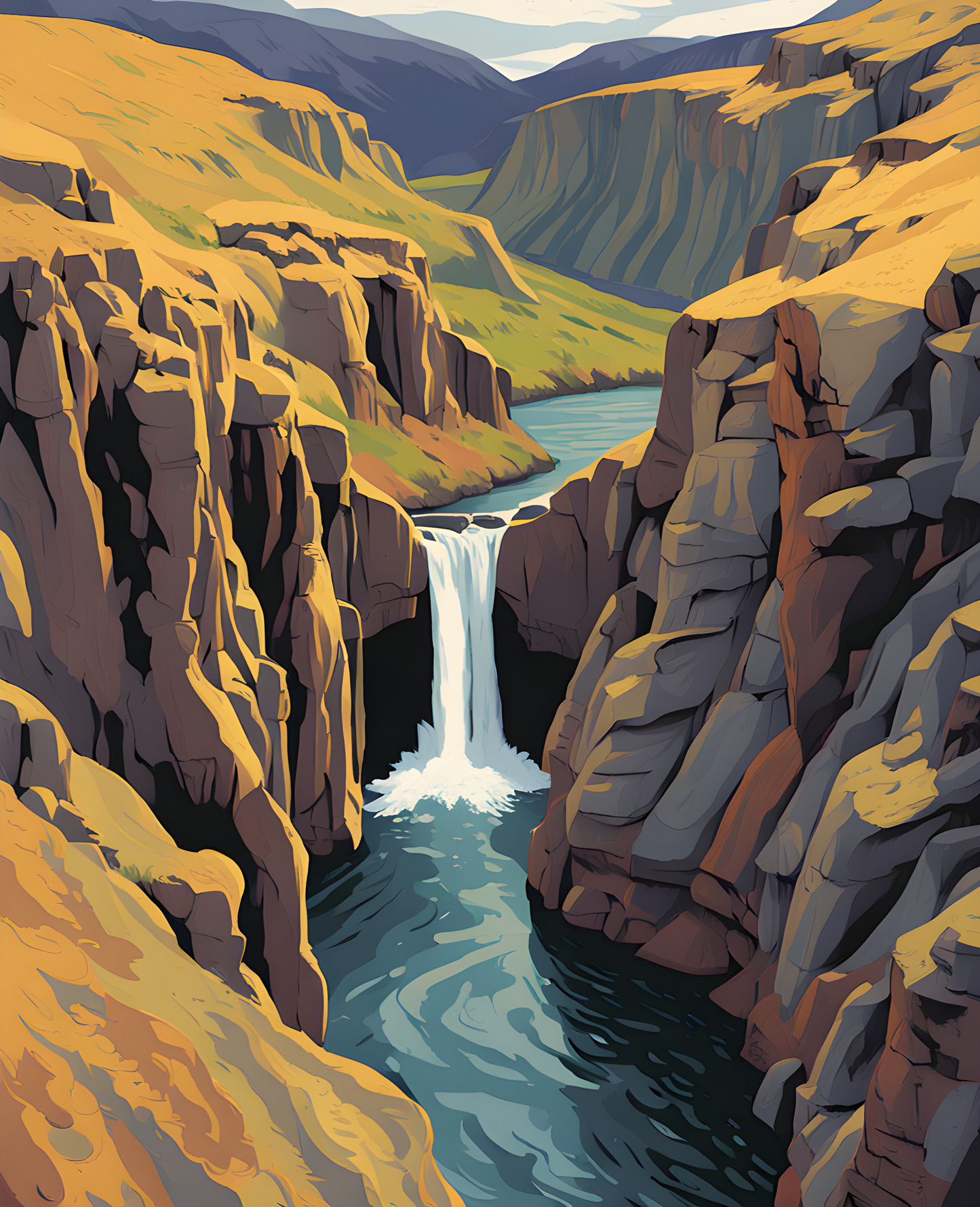 Iceland Collection PD (38) - Ásbyrgi Canyon - Van-Go Paint-By-Number Kit
