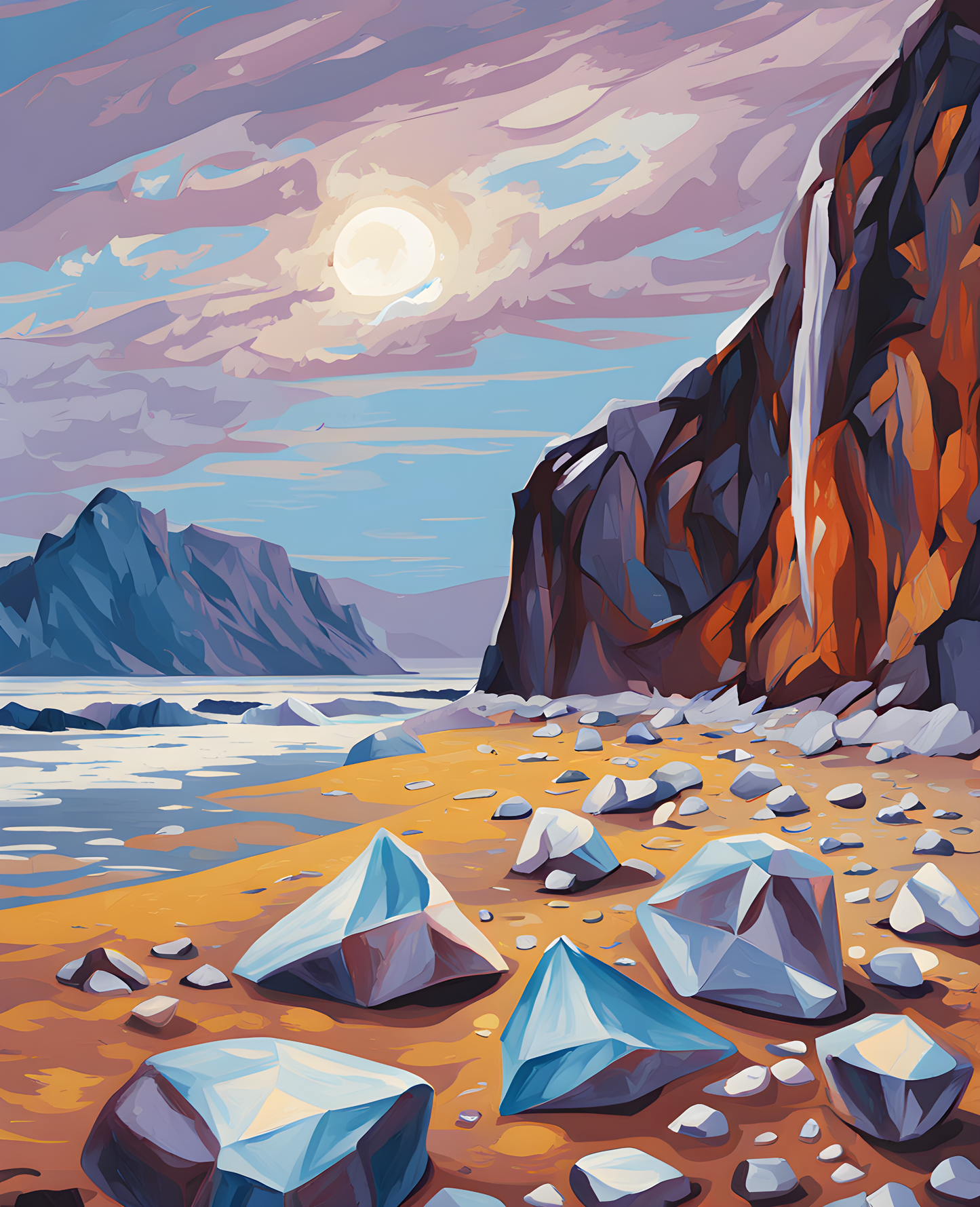 Iceland Collection PD (33) - Diamond Beach - Van-Go Paint-By-Number Kit