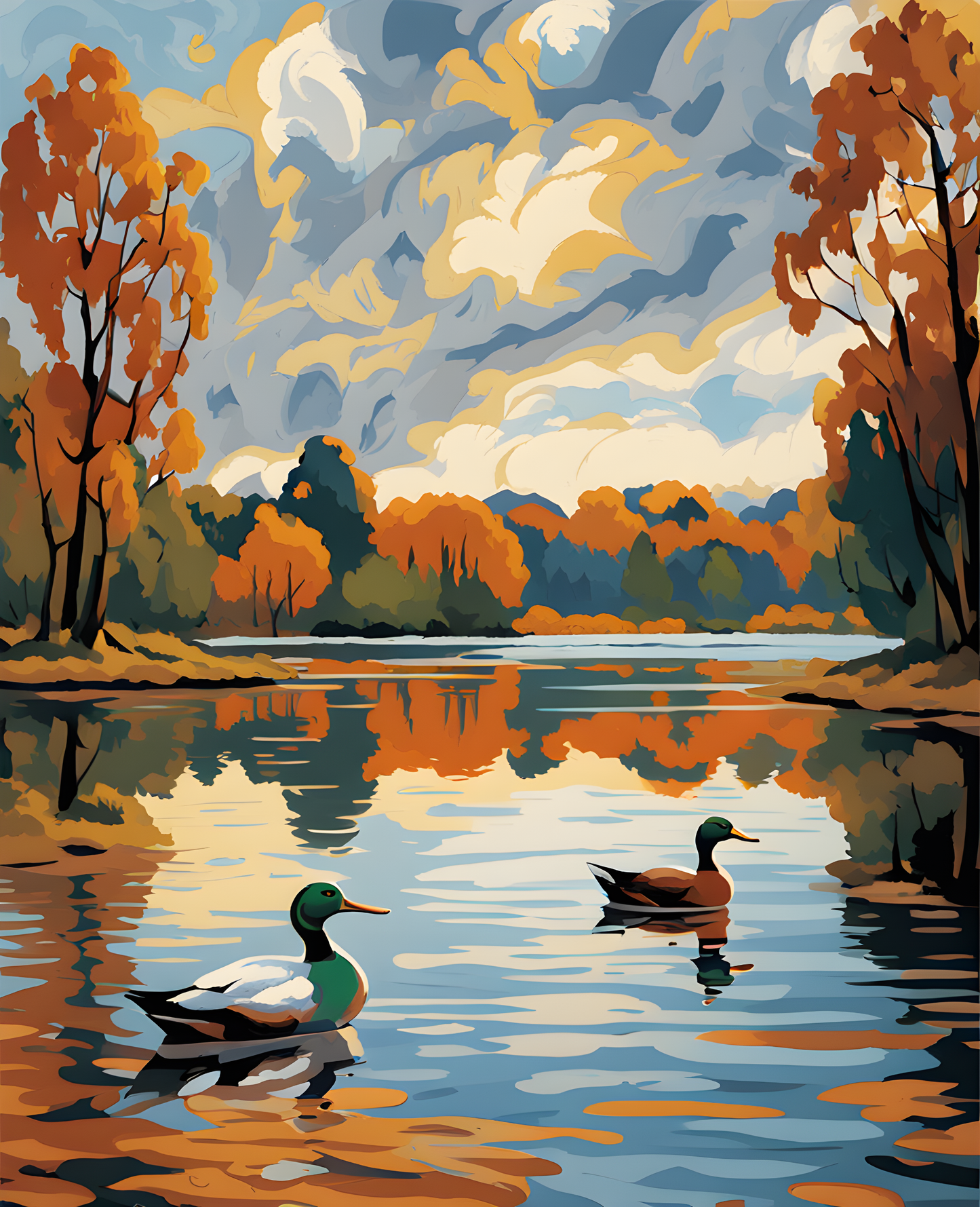 Ducks on the Lakeside (1) - Van-Go Paint-By-Number Kit