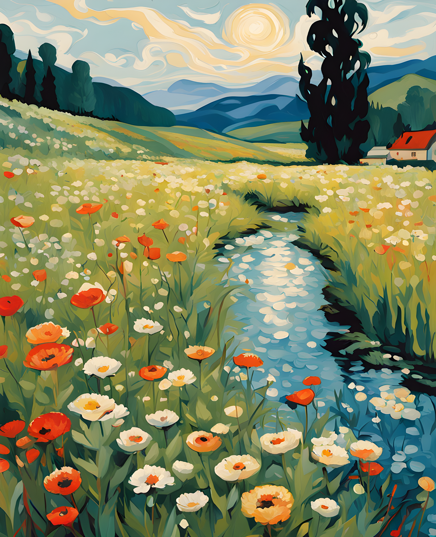 Flowery Meadow (2) - Van-Go Paint-By-Number Kit