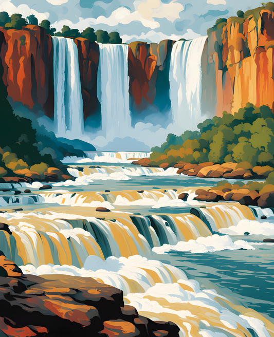 Brazil Collection OD (12) - Iguaçu Falls - Van-Go Paint-By-Number Kit