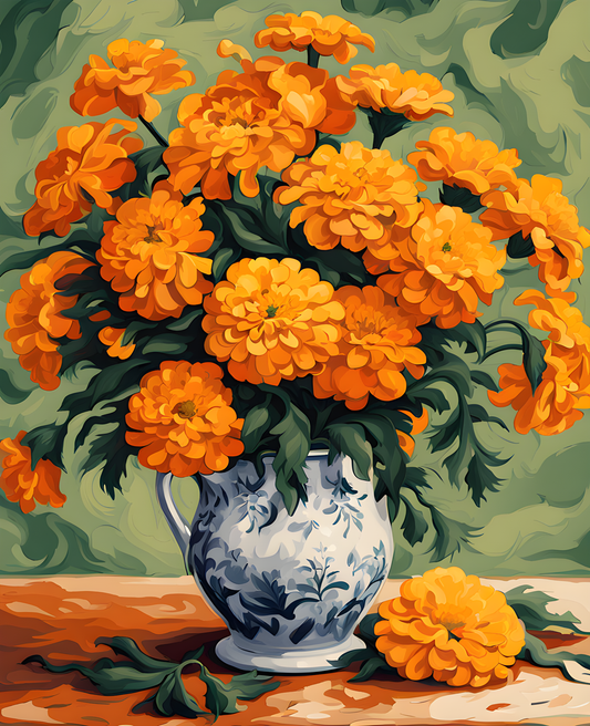 Norwegian Marigolds (1) - Van-Go Paint-By-Number Kit