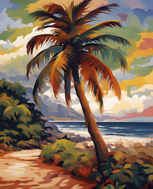 Palm tree, Jamaica (1) - Van-Go Paint-By-Number Kit