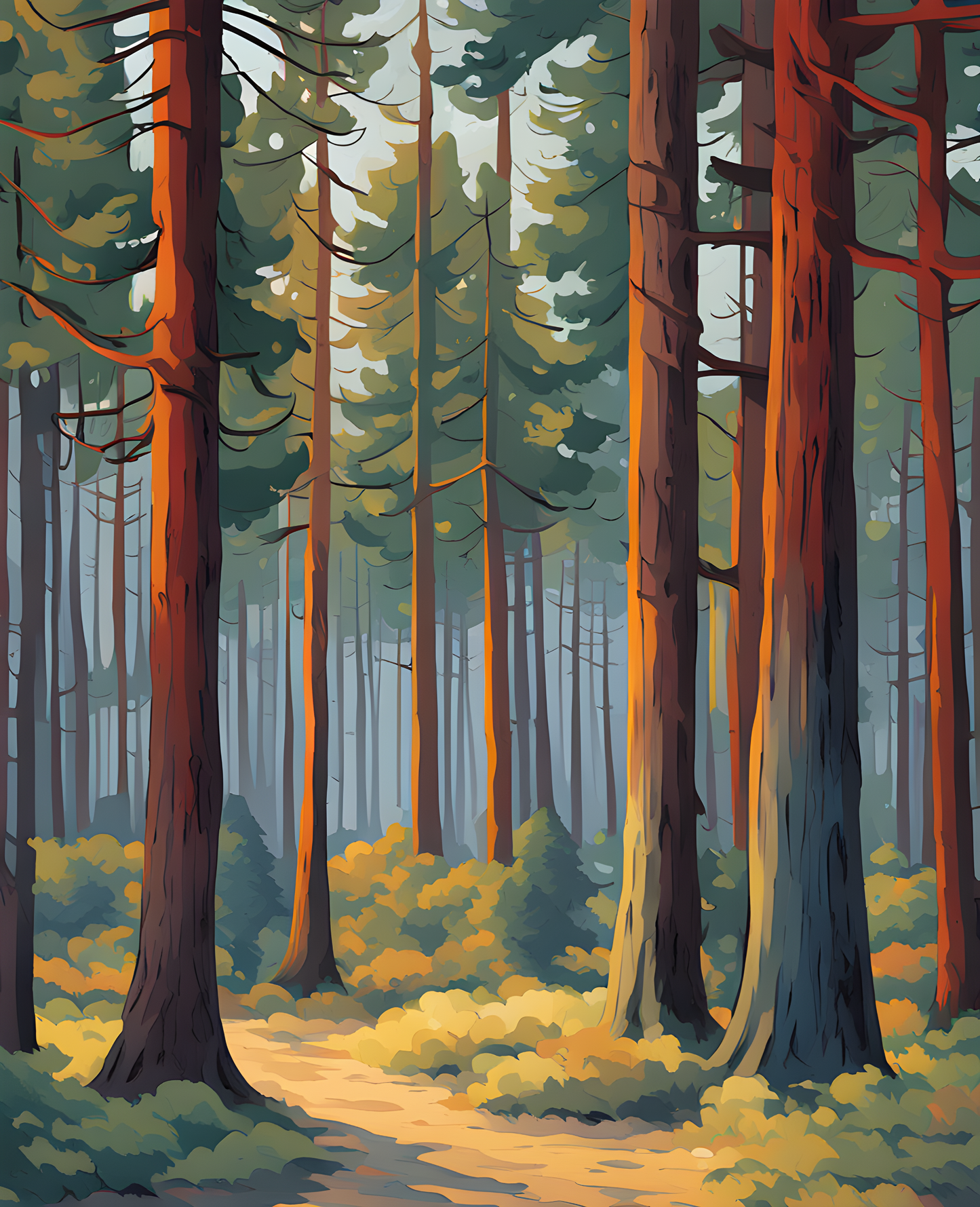 Pine Forest (1) - Van-Go Paint-By-Number Kit