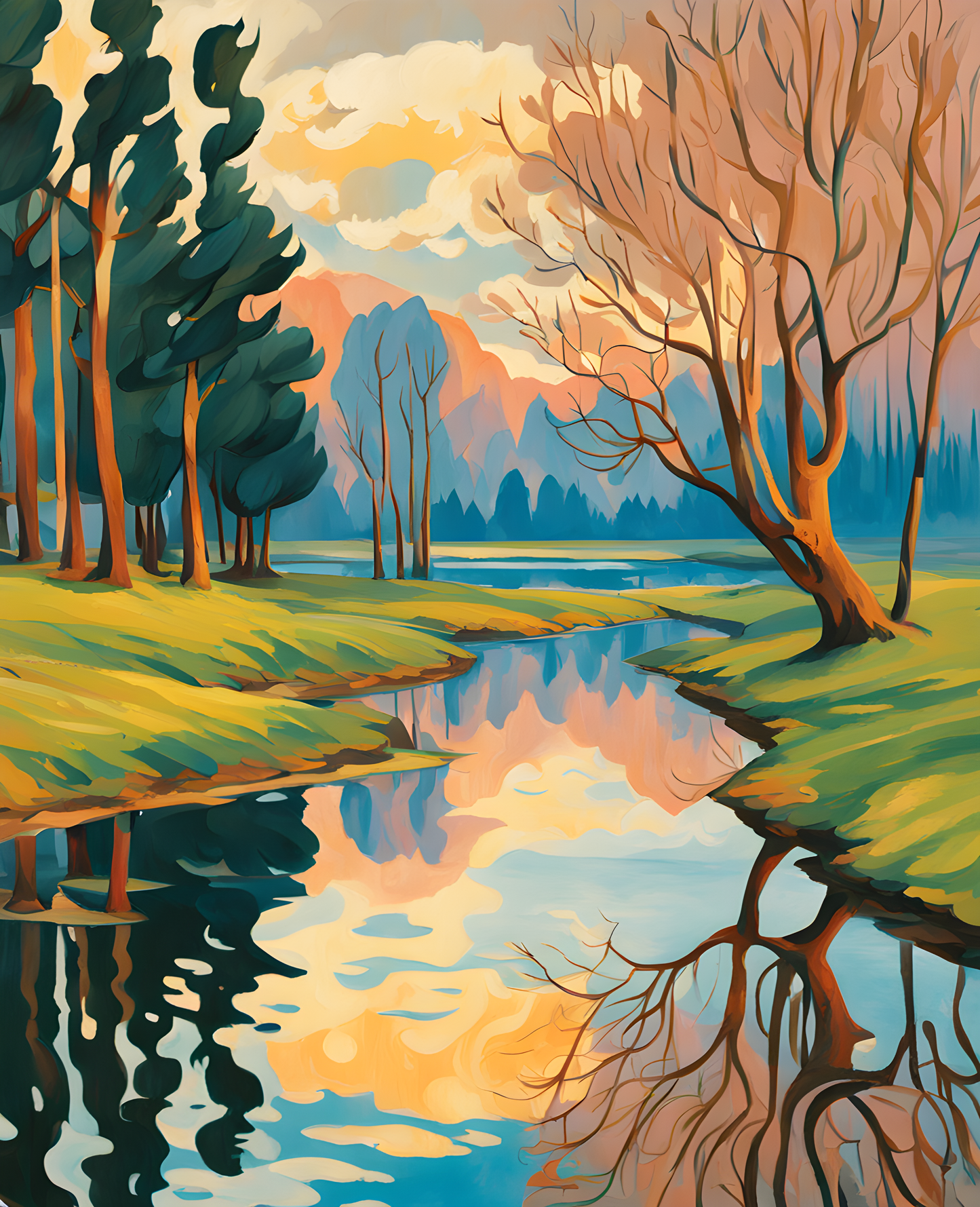 Reflections of Spring (2) - Van-Go Paint-By-Number Kit