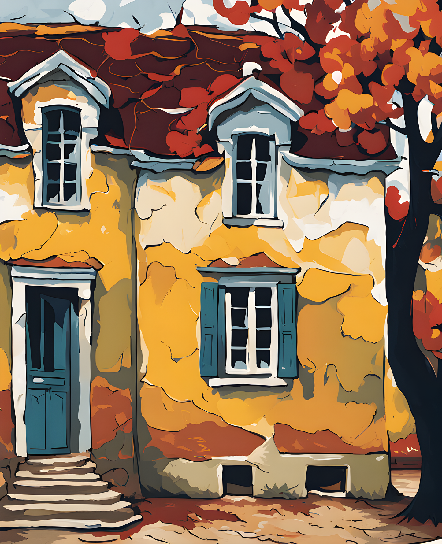 The House with the Cracked Walls (1) - Van-Go Paint-By-Number Kit