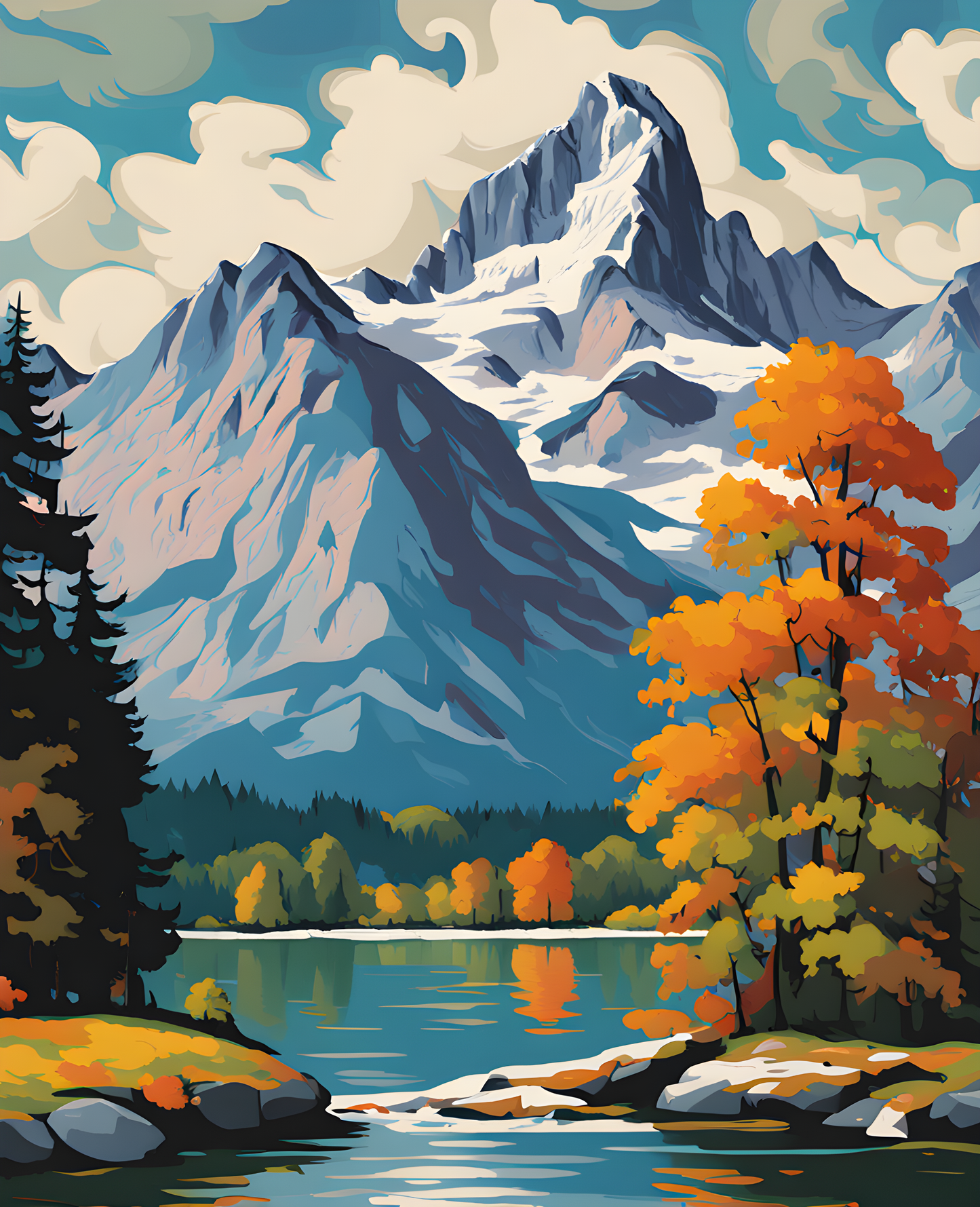 The Watzmann Mountain (1) - Van-Go Paint-By-Number Kit