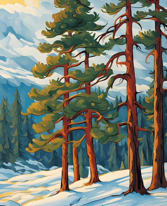 Winter Pine (2) - Van-Go Paint-By-Number Kit