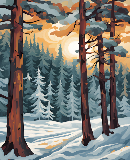 Winter Pine (1) - Van-Go Paint-By-Number Kit