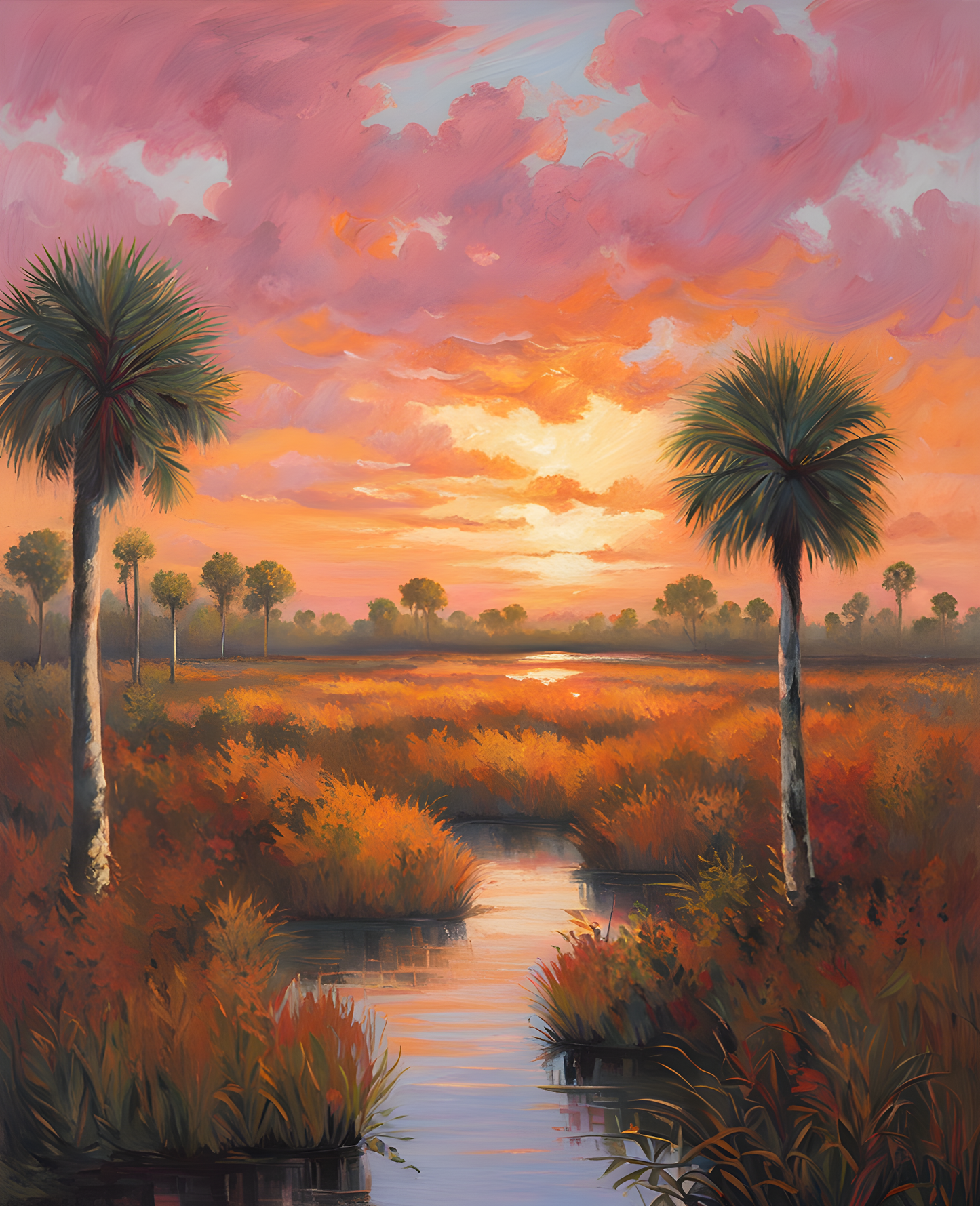 USA Great Places (63) - Shark Valley Sunrise, Everglades National Park, Florida - Van-Go Paint-By-Number Kit