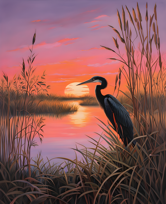 USA Great Places (64) - Anhinga Trail Sunrise, Everglades National Park, Florida - Van-Go Paint-By-Number Kit