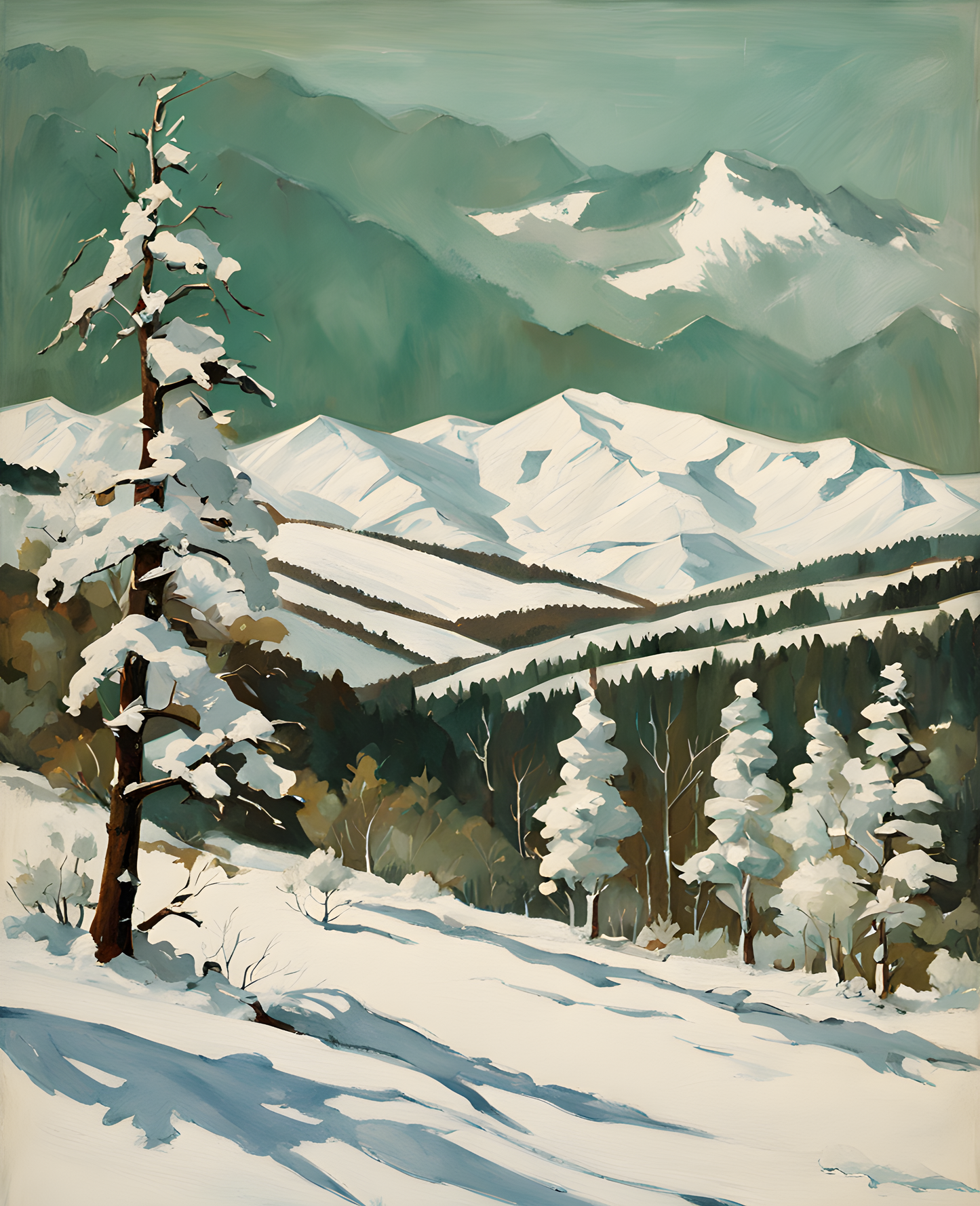 USA Great Places (255) - Winter Wonderland, Aspen, CO - Van-Go Paint-By-Number Kit