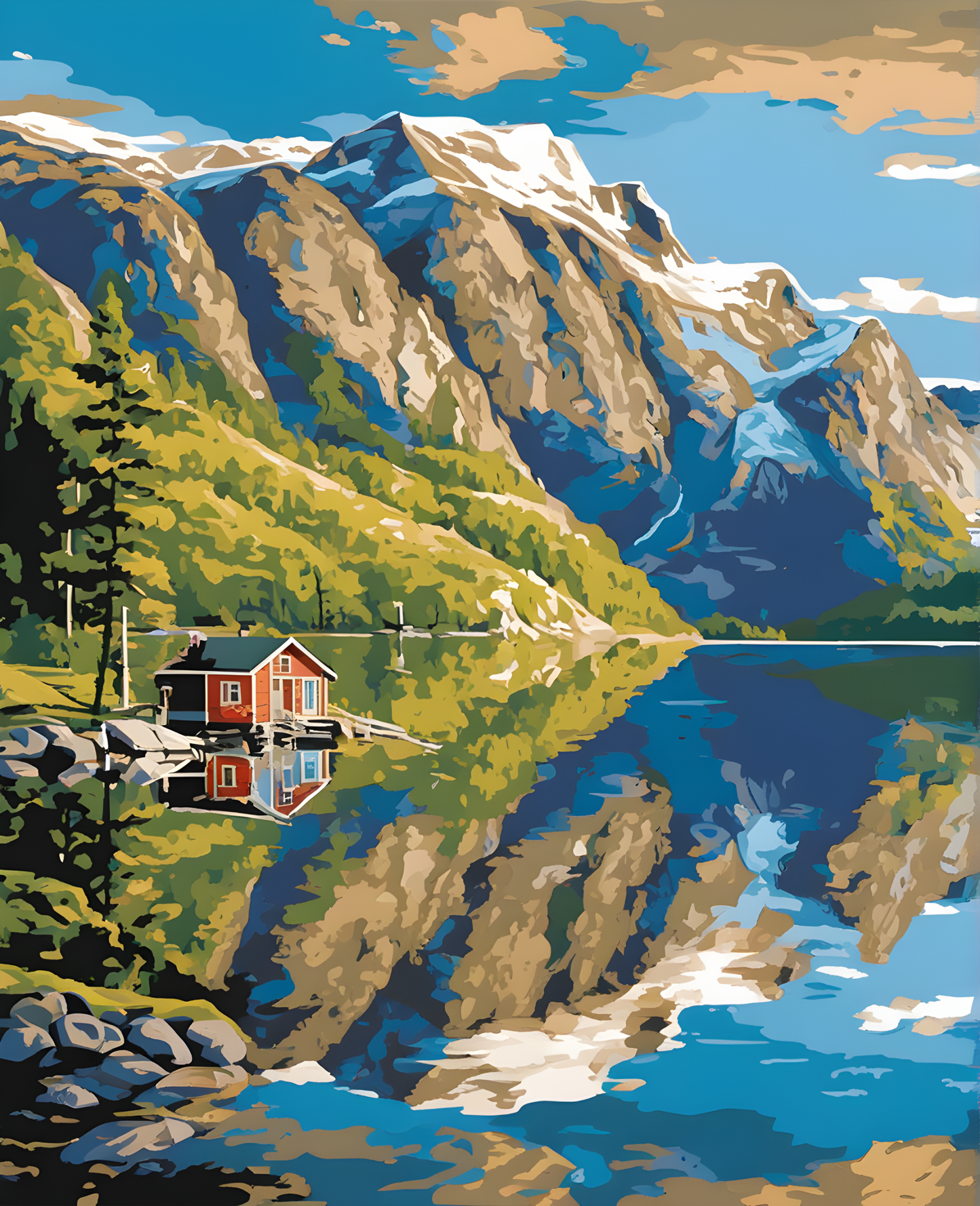 Oppstrynsvatn Lake, Norway (1) - Van-Go Paint-By-Number Kit