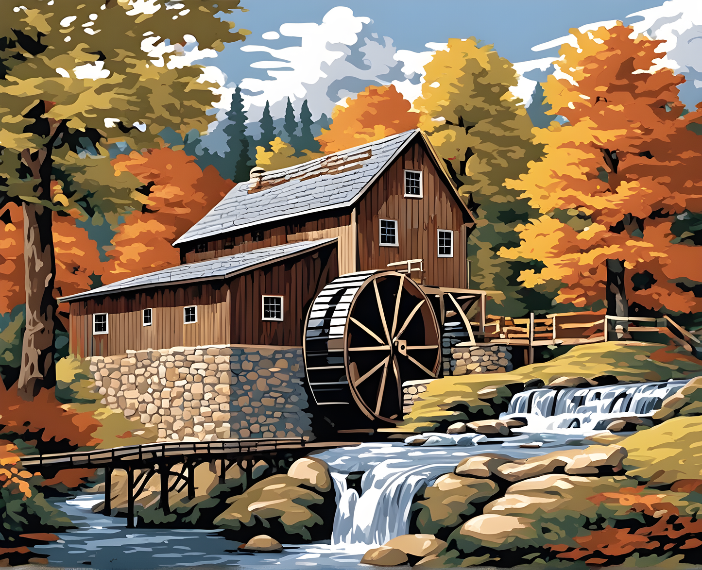 Riverside Gristmill (2) - Van-Go Paint-By-Number Kit