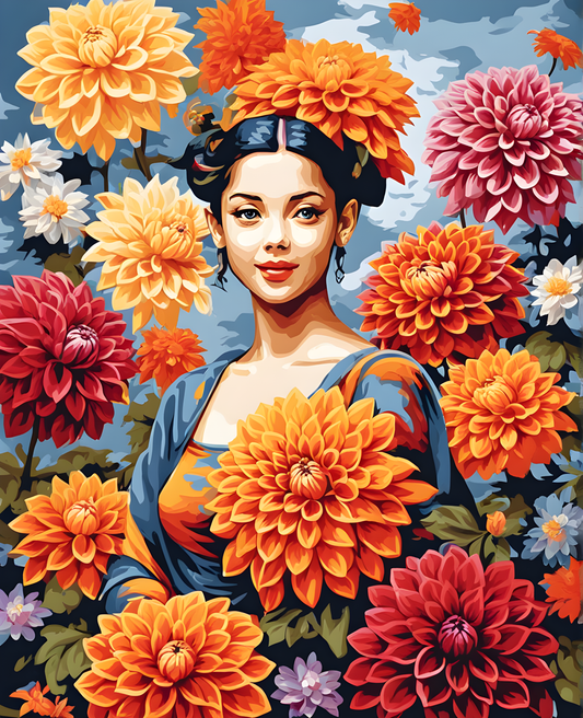 Flowers Collection OD (57) - Dahlia - Van-Go Paint-By-Number Kit