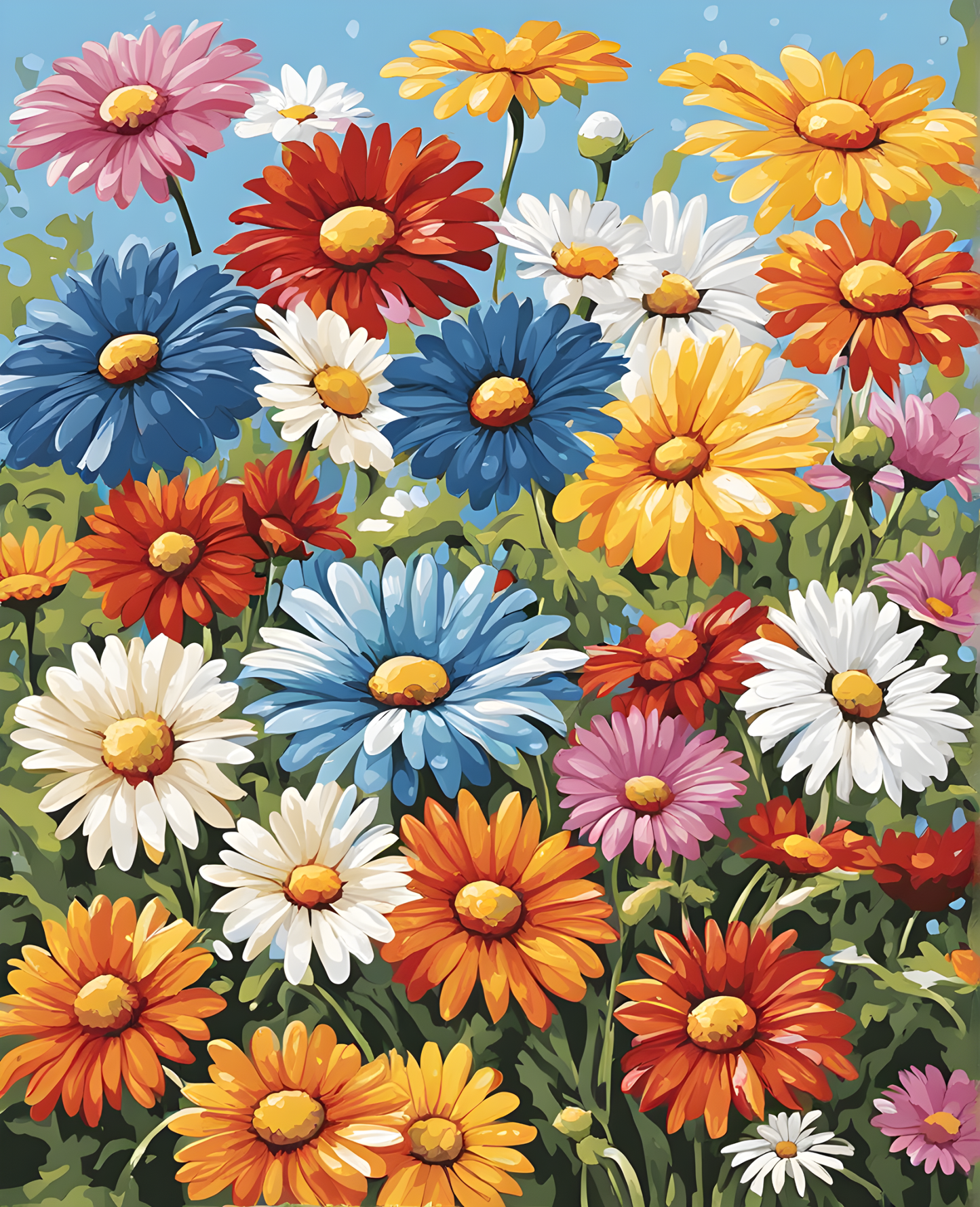 Flowers Collection OD (61) - Daisies - Van-Go Paint-By-Number Kit