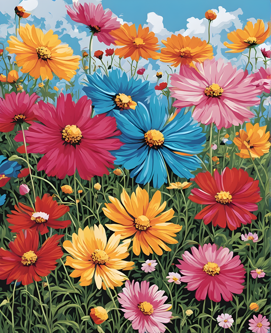 Flowers Collection OD (49) - Garden Cosmos - Van-Go Paint-By-Number Kit