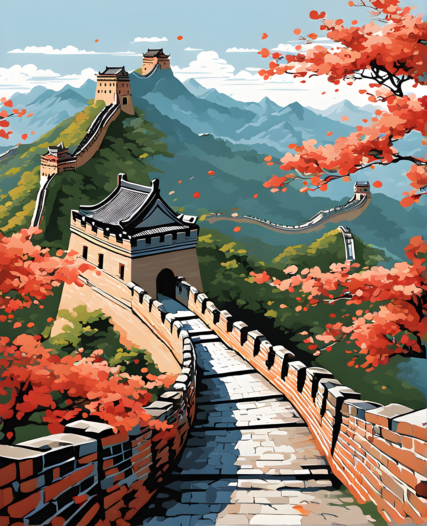 China Collection PD (13) - Great Wall of China - Van-Go Paint-By-Number Kit