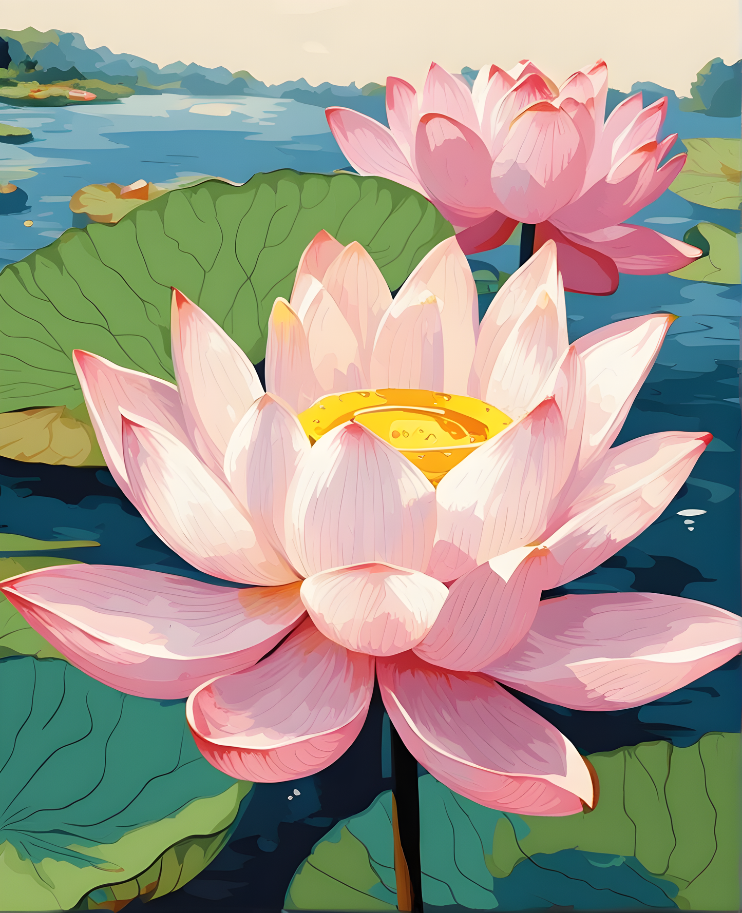 Flowers Collection OD (78) - Lotus - Van-Go Paint-By-Number Kit
