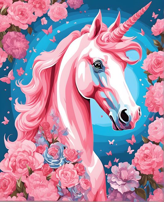 Pinkish Unicorn Horse (2) - Van-Go Paint-By-Number Kit