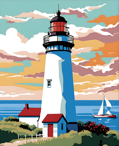 Portland Head Lighthouse (1) - Van-Go Paint-By-Number Kit