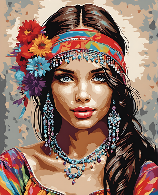 Portrait of a Gypsy Woman (2) - Van-Go Paint-By-Number Kit