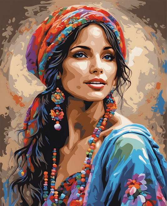 Portrait of a Gypsy Woman (3) - Van-Go Paint-By-Number Kit