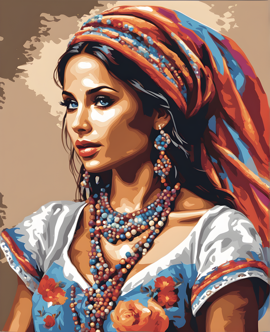 Portrait of a Gypsy Woman (1) - Van-Go Paint-By-Number Kit