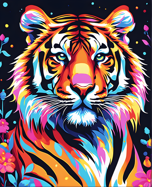 Psychedelic Tiger (1) - Van-Go Paint-By-Number Kit
