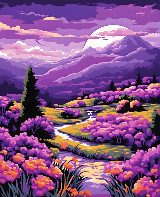 Purple Landscape (6) - Van-Go Paint-By-Number Kit