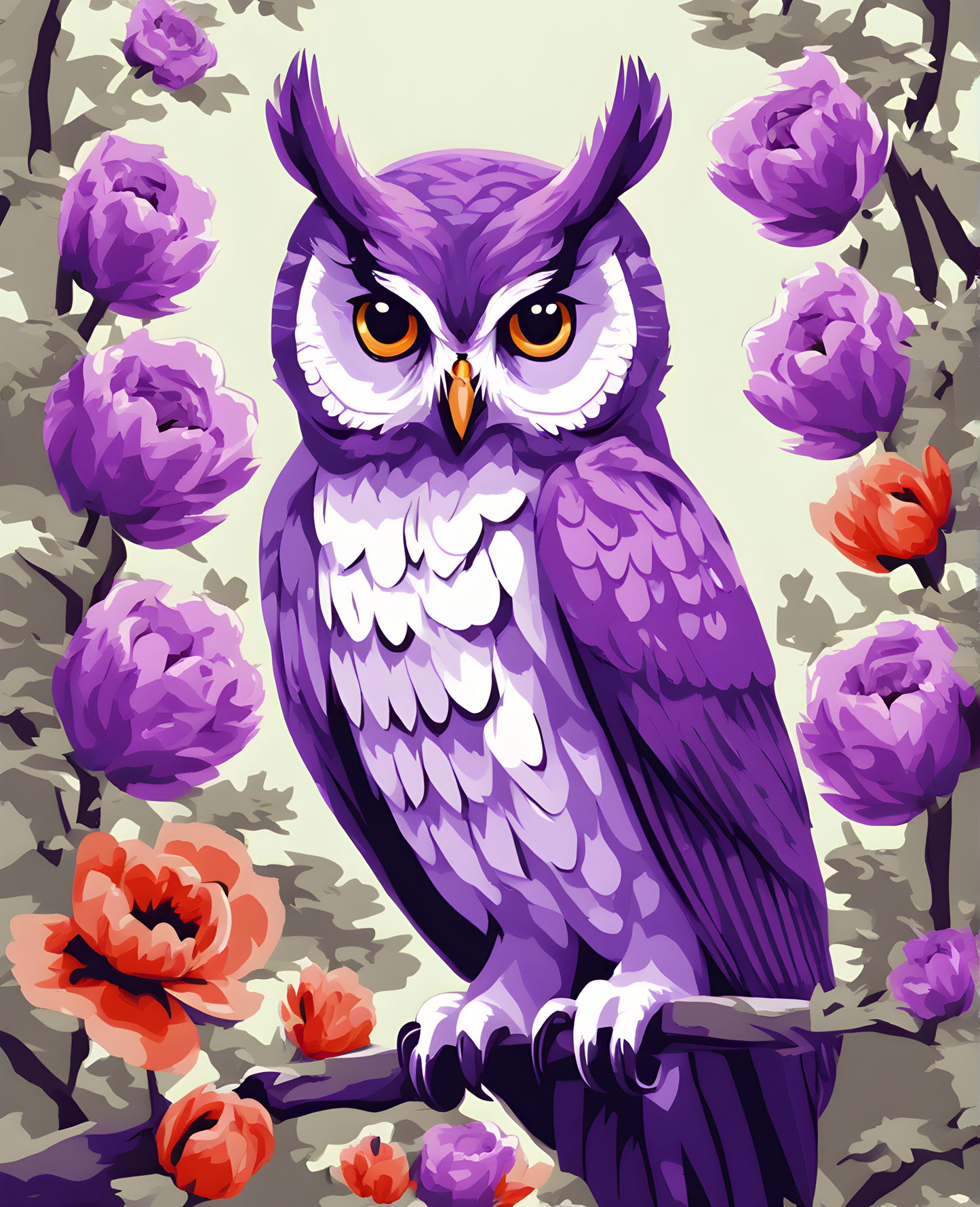 Purple Owl (4) - Van-Go Paint-By-Number Kit