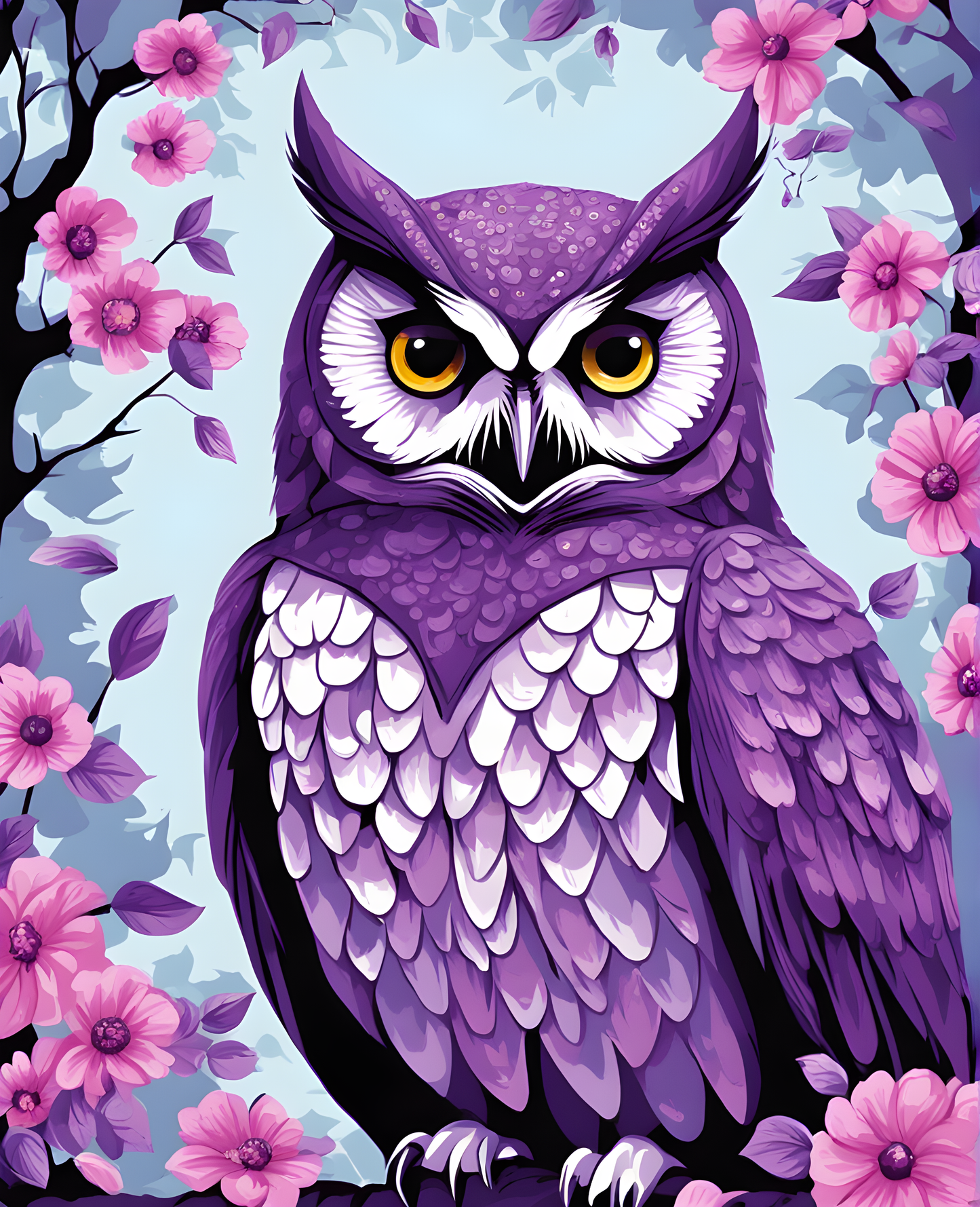 Purple Owl (2) - Van-Go Paint-By-Number Kit