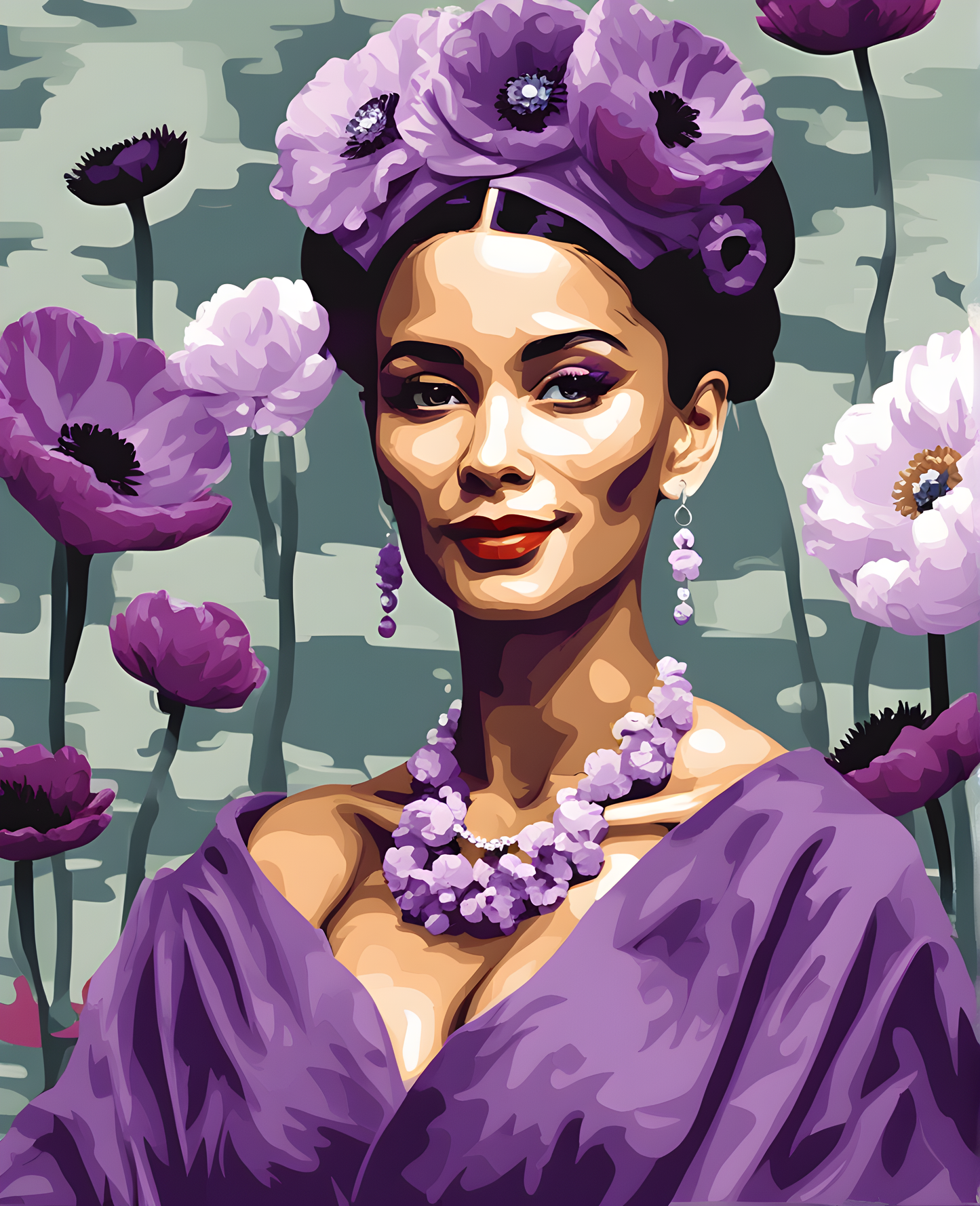 Purple Robe and Anemones (6) - Van-Go Paint-By-Number Kit