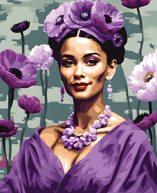 Purple Robe and Anemones (6) - Van-Go Paint-By-Number Kit