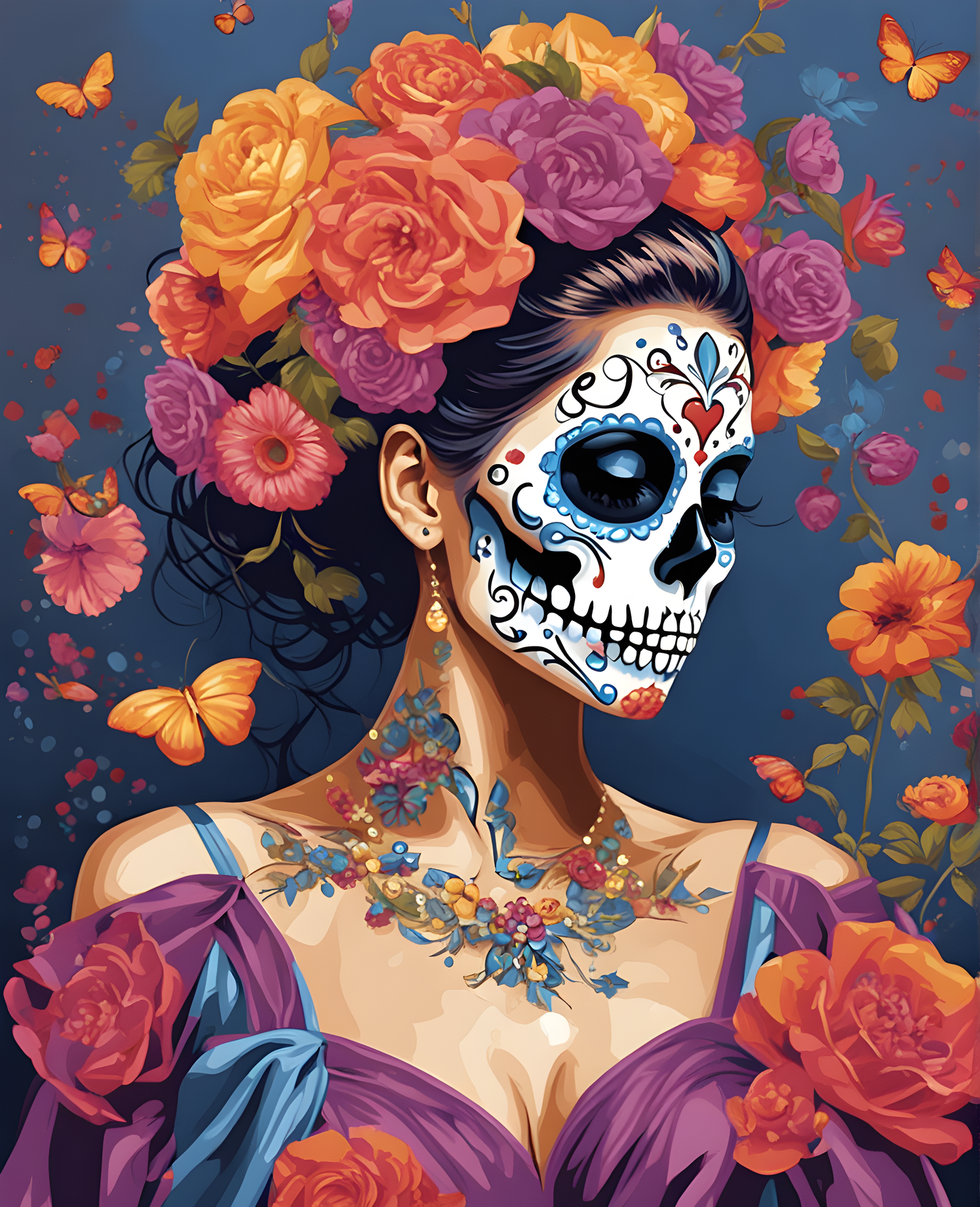 Queen Sugar Skull (6) - Van-Go Paint-By-Number Kit