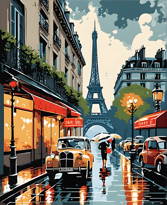 Paris Collection OD (71) - Rainy Paris - Van-Go Paint-By-Number Kit
