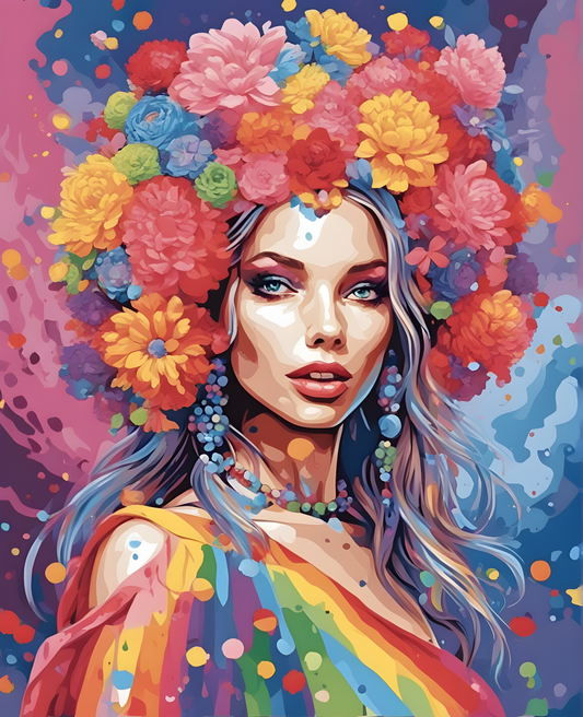 Rainbow Lady (6) - Van-Go Paint-By-Number Kit