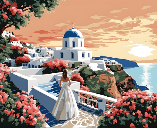 Santorini Bride (1) - Van-Go Paint-By-Number Kit