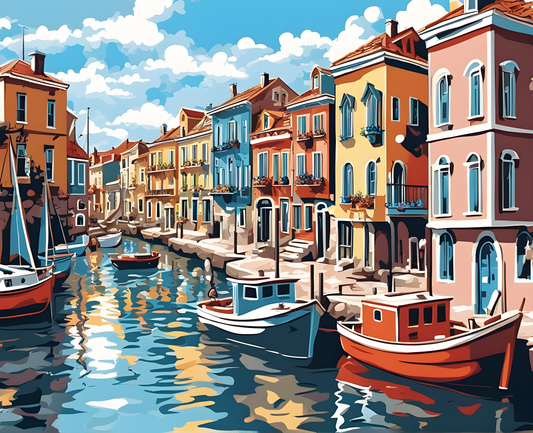 Sea-town Harbor - Van-Go Paint-By-Number Kit