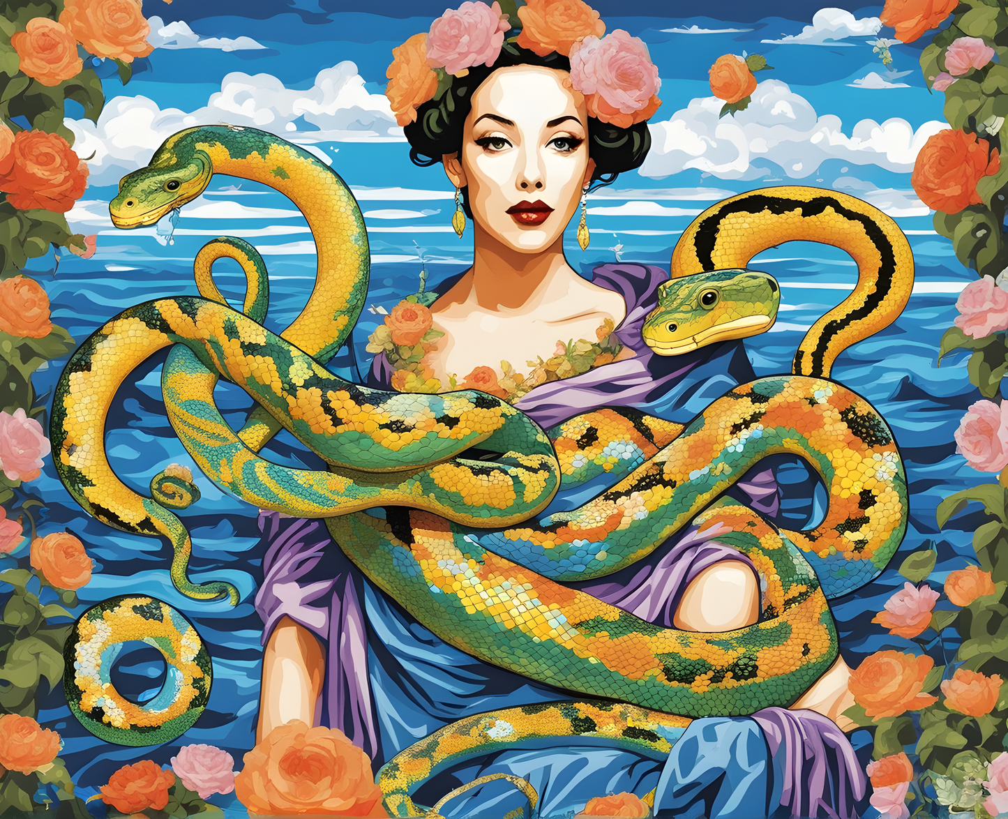 Serpents Aquatiques - Van-Go Paint-By-Number Kit