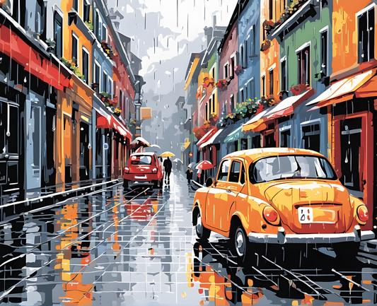 Shopping on a Rainy day - Van-Go Paint-By-Number Kit