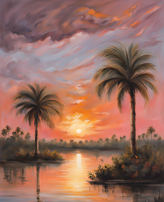 USA Great Places (65) - Flamingo Visitor Center Sunrise, Everglades National Park, Florida - Van-Go Paint-By-Number Kit