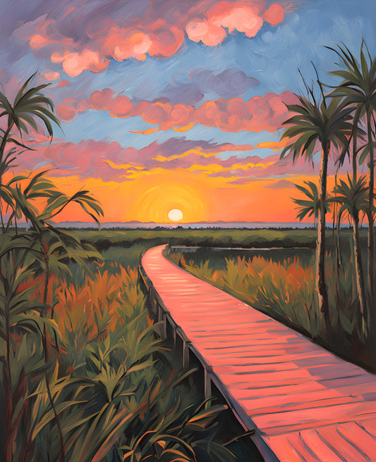 USA Great Places (66) - Pa-hay-okee Overlook Sunrise, Everglades National Park, Florida - Van-Go Paint-By-Number Kit